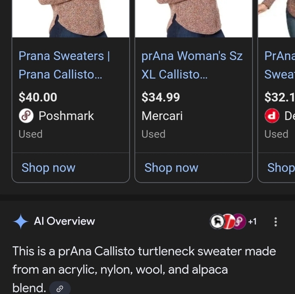 Prana Multicolor Muave Turtleneck Sweater Medium - Picture 11 of 11